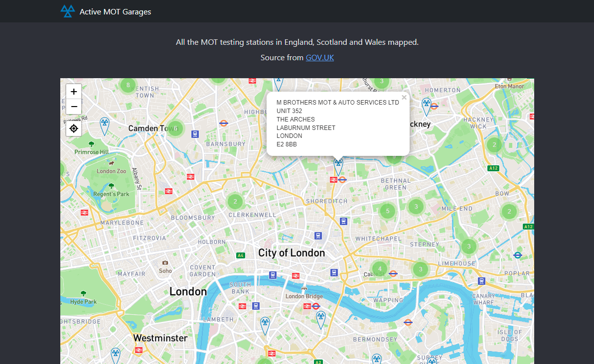 MOT garages in England, Scotland and Wales